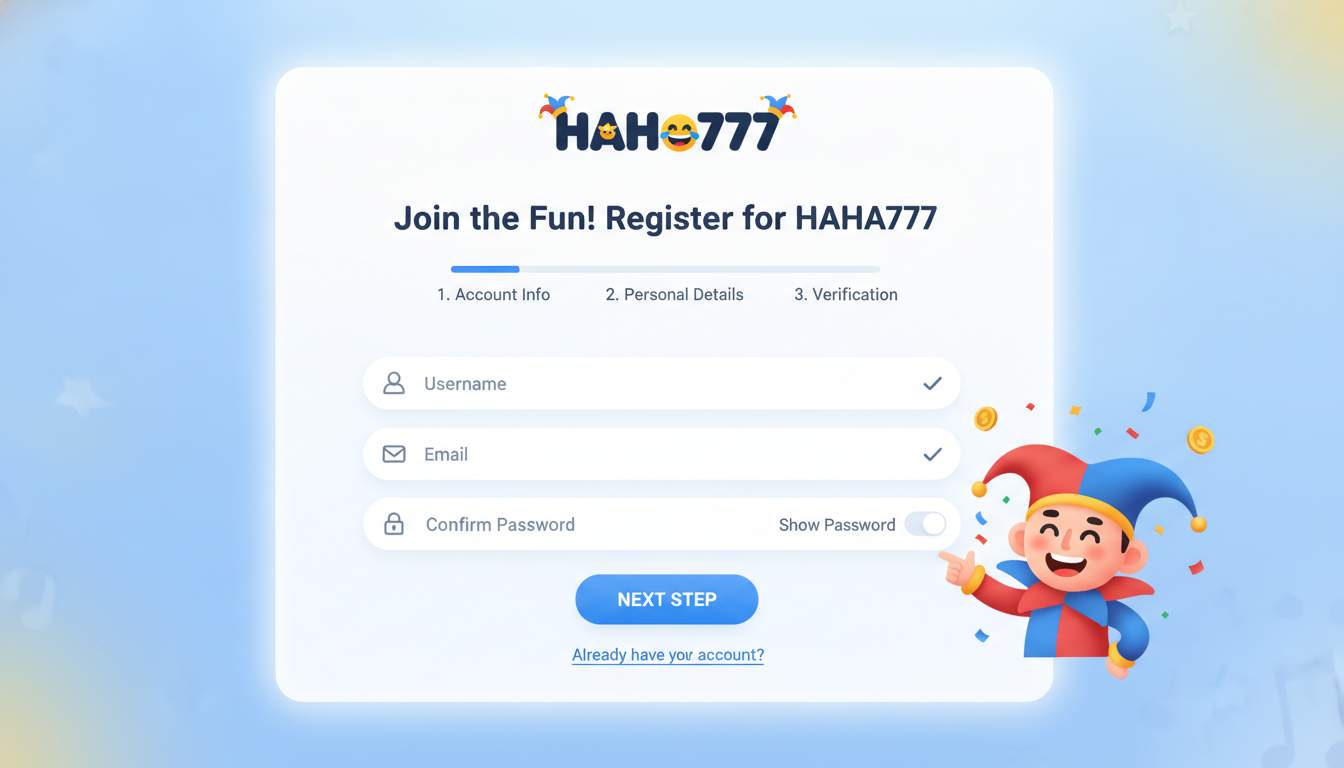 User registration process on HAHA777